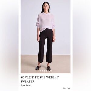 NWOT Apiece Apart SOFTEST TISSUE WEIGHT CREW NECK SILK CASHMERE SWEATER LILAC